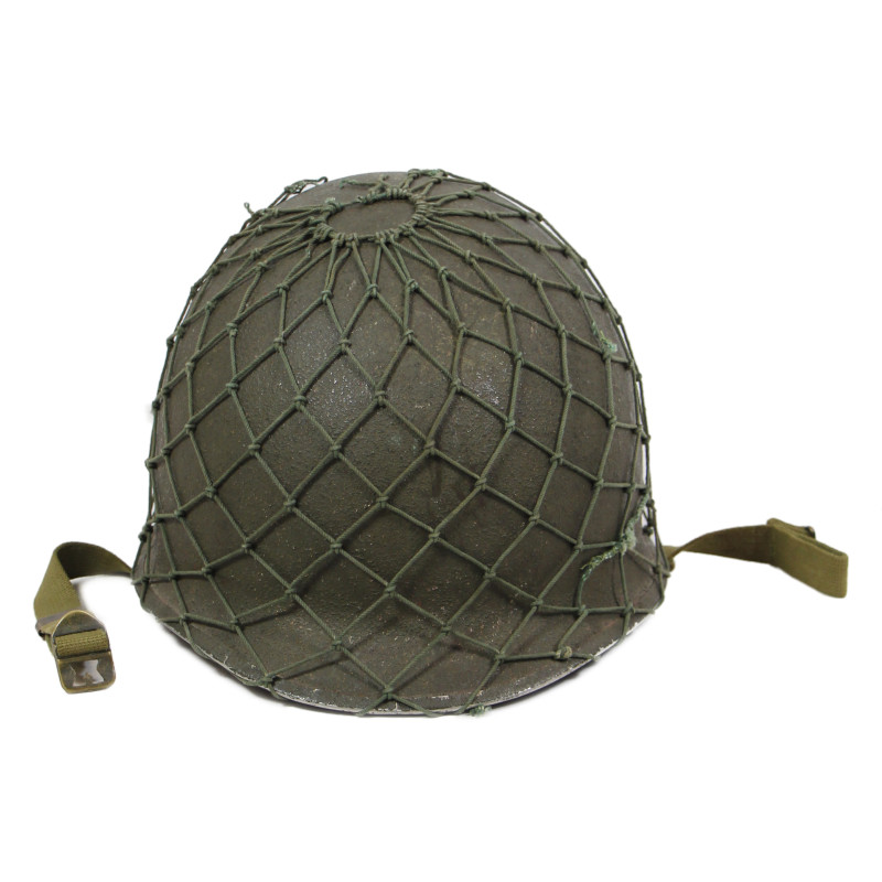 Casque M1, pattes fixes, liner Firestone, filet de camouflage, 79th Infantry Division