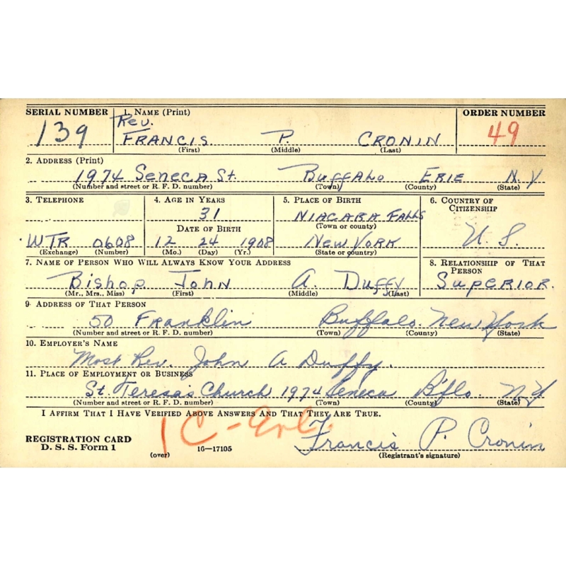 Grouping, Cpt. Francis Cronin, Catholic Chaplain, ETO