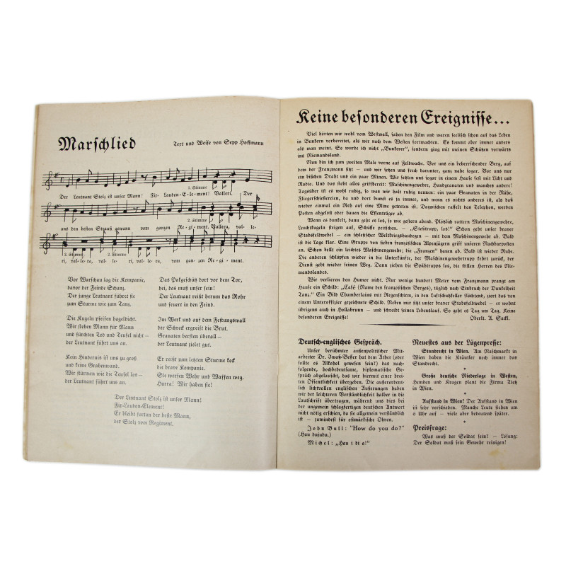 Livret de propagande, Kriegsbrief on die deutschen Erzieher im Felde, Folge 1