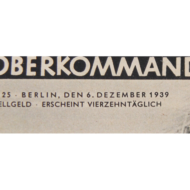 Magazine, Die Wehrmacht, 6 décembre 1939