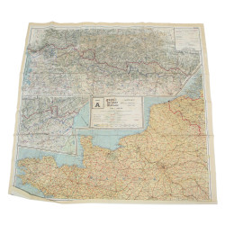 Carte d'évasion en soie, France, A/B, 1943, RAF & USAAF