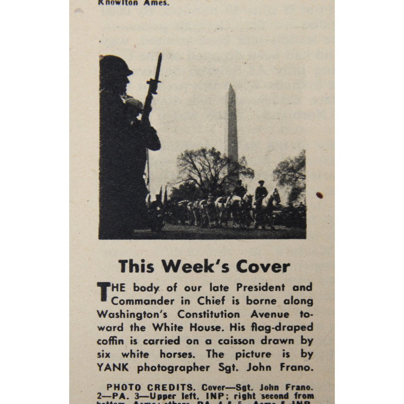 Magazine, YANK, May 11, 1945, President Franklin Roosevelt's Funeral