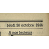 Journal belge, La Libre Belgique, 26 octobre 1944