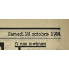 Newspaper, Belgian, La Libre Belgique, October 28, 1944