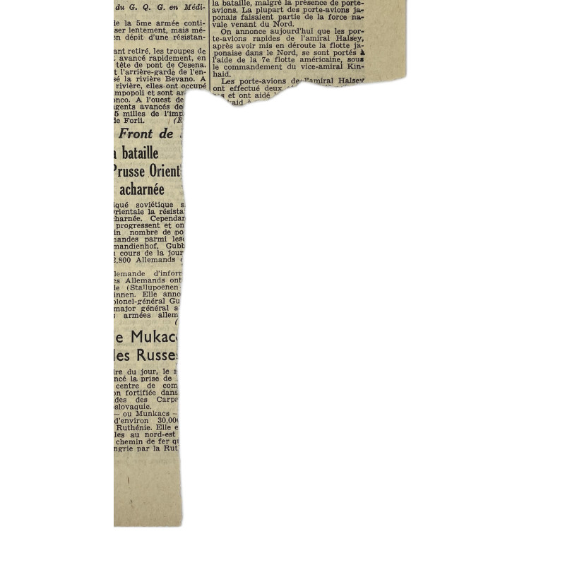 Newspaper, Belgian, La Libre Belgique, October 28, 1944