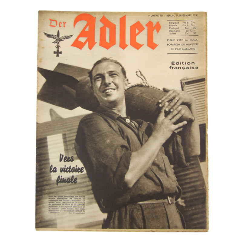 Magazine, Der Adler, September 9, 1941, French Edition