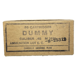Boîte de cartouches, calibre .45, DUMMY, EVANSVILLE ORDNANCE PLANT