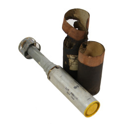 Fusée éclairante M21A1, Parachute Amber Star Ground Signal, étoile orange, octobre 1944, avec container