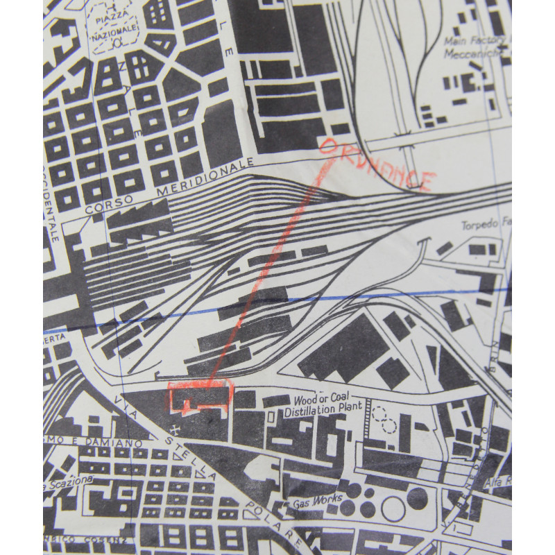 Carte, TOWN PLAN OF NAPLES, Italie, 1943, annotée, 82nd Airborne Division
