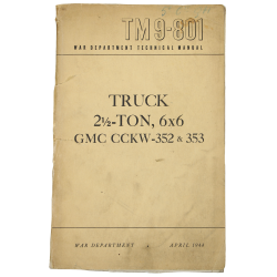 Manuel technique TM 9-801, GMC CCKW-352 & 353, 1948