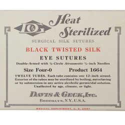 Boîte de 12 kits de suture ophtalmique, Size Four-0, Item No. 1664, DAVIS & GECK, INC.