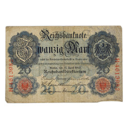 Billet de banque allemand, 20 Mark, 1910