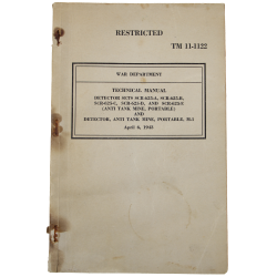 Manuel Technique, TM 11-1122, DETECTOR SETS SCR-625, 1945
