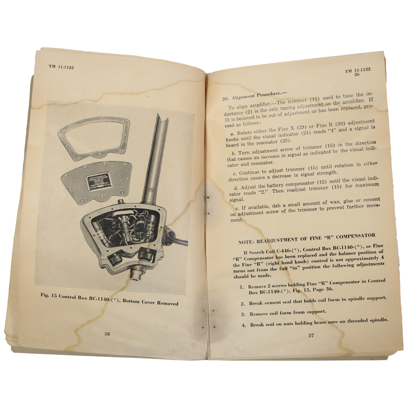 Manual, Technical, TM 11-1122, DETECTOR SETS SCR-625, 1945