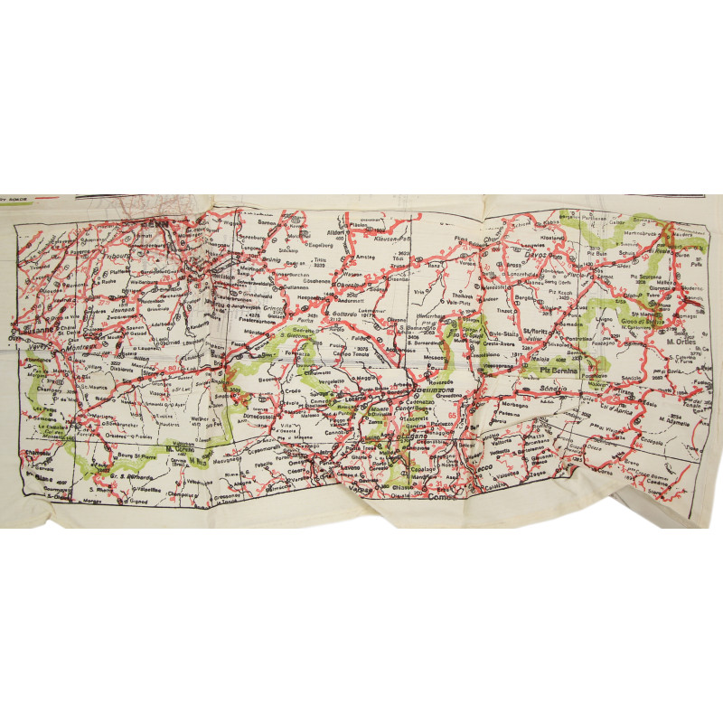Carte d'évasion en soie, MI 9, Italie continentale et Sicile, J4/J3