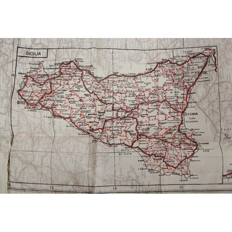 Carte d'évasion en soie, MI 9, Italie continentale et Sicile, J4/J3