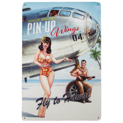 Plate, Pin-Up Fly to Hawaï, wood