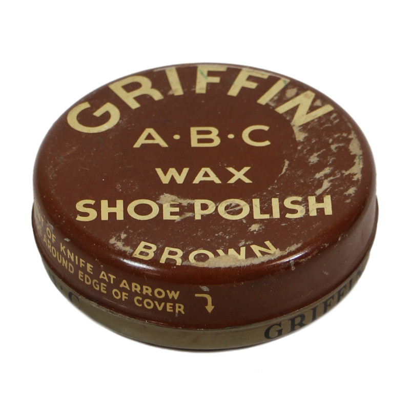 Tin, GRIFFIN, A-B-C Wax Shoe Polish, Brown, Full