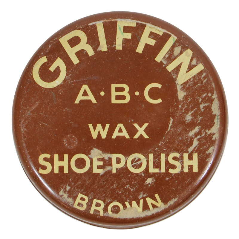 Boîte de cirage, GRIFFIN, A-B-C Wax Shoe Polish, Brown, pleine