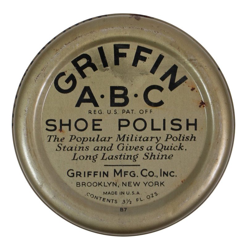 Boîte de cirage, GRIFFIN, A-B-C Wax Shoe Polish, Brown, pleine