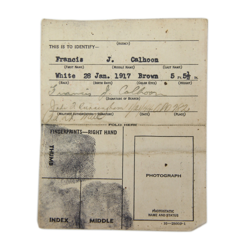 Grouping, Pfc. Francis Calhoon, Medic, 51st Medical Battalion, II Corps, MTO