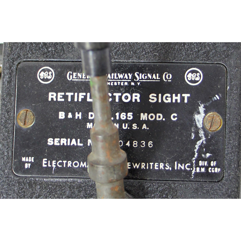 Retiflector, Sight, DES. 165 MOD. C, Bell & Howell, B-29 Superfortress