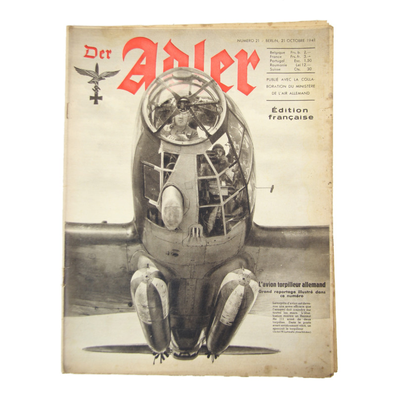 Magazine, Der Adler, October 21, 1941, French Edition