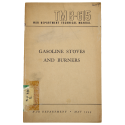 Manuel technique, TM 8-615, Gasoline Stoves and Burners