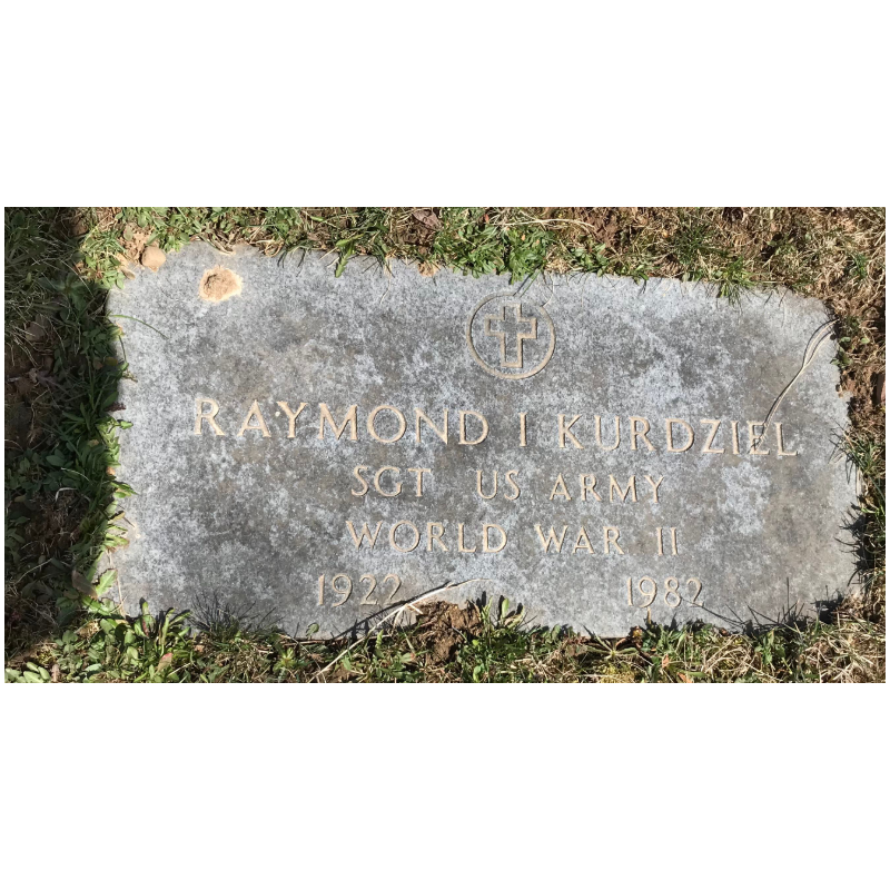 Couteau USM3 KINFOLKS, INC. (lame), poignée plexiglas, avec fourreau en cuir, Sgt. Raymond Kurdziel, 8th Air Force, USAAF, ETO