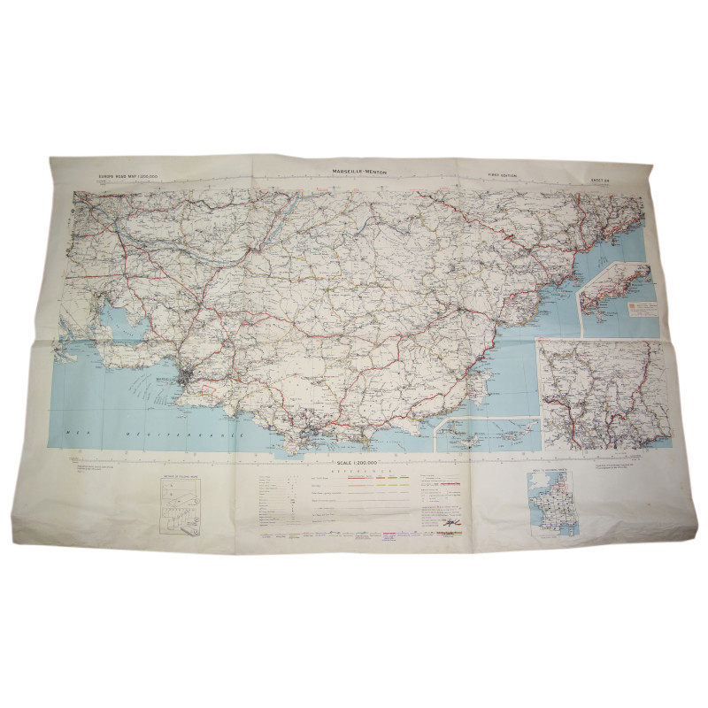 Carte, MARSEILLE-MENTON, Provence, opération Dragoon, 1943