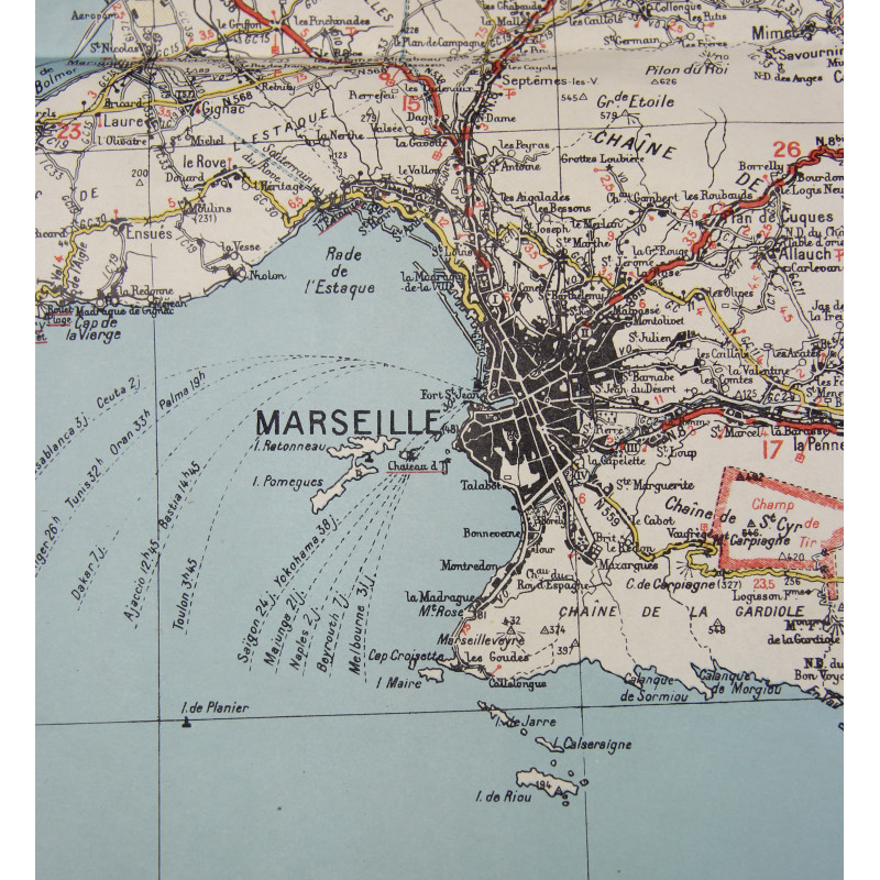 Carte, MARSEILLE-MENTON, Provence, opération Dragoon, 1943
