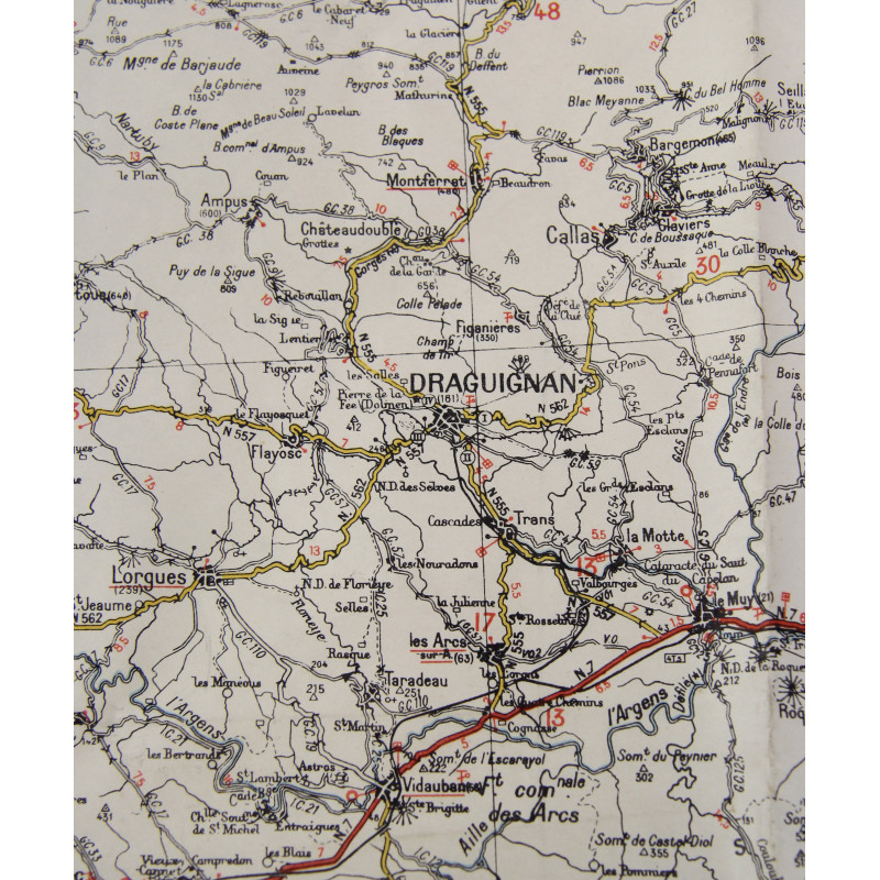 Map, British, MARSEILLE-MENTON, Southern France, Operation Dragoon, 1943