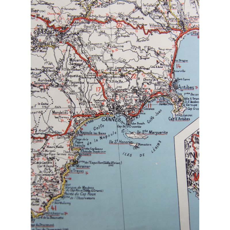 Carte, MARSEILLE-MENTON, Provence, opération Dragoon, 1943