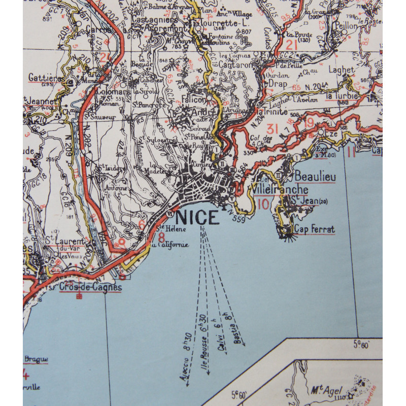 Carte, MARSEILLE-MENTON, Provence, opération Dragoon, 1943