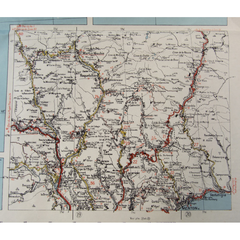 Carte, MARSEILLE-MENTON, Provence, opération Dragoon, 1943