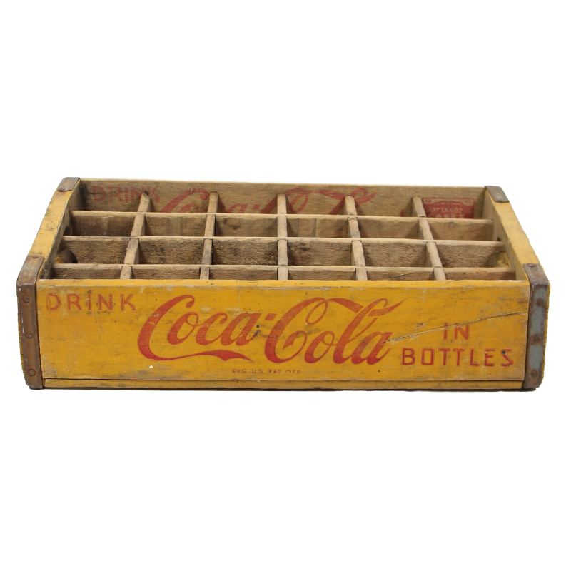 Porte-bouteilles, Coca-Cola, bois, Reg. US Pat. Off.
