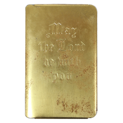 The New Testament, Steel Shield, Gold-Plated, 'May the Lord be with you'