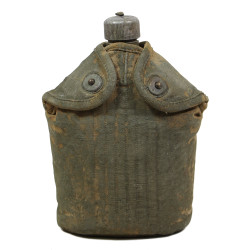 Gourde US Army, complète, housse camouflée, 1942, Normandie