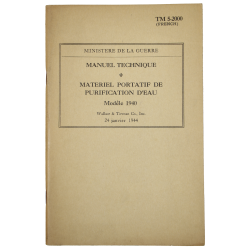 Technical Manual 5-2000, Materiel portatif de purification d'eau, 1944 (French Version)