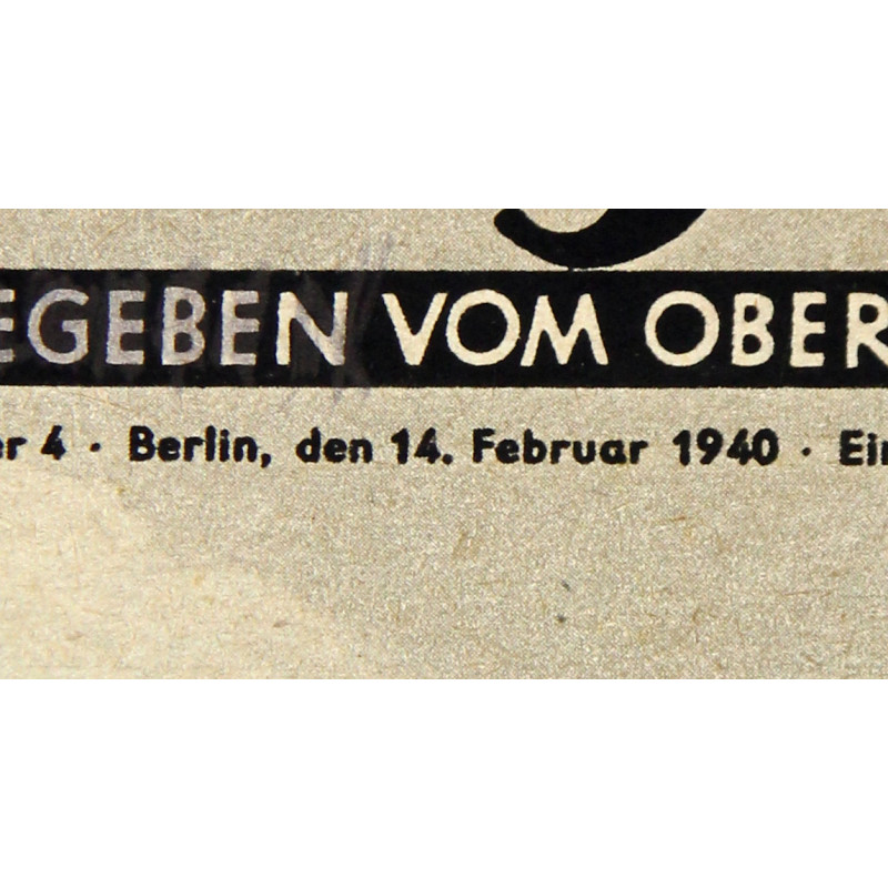 Magazine, Die Wehrmacht, February 14, 1940