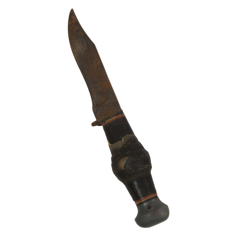 Knife, Utility, MK 1, PAL RH-35, US Navy, Taped, with Leather Scabbard, BOYT -43-, U.S.N.