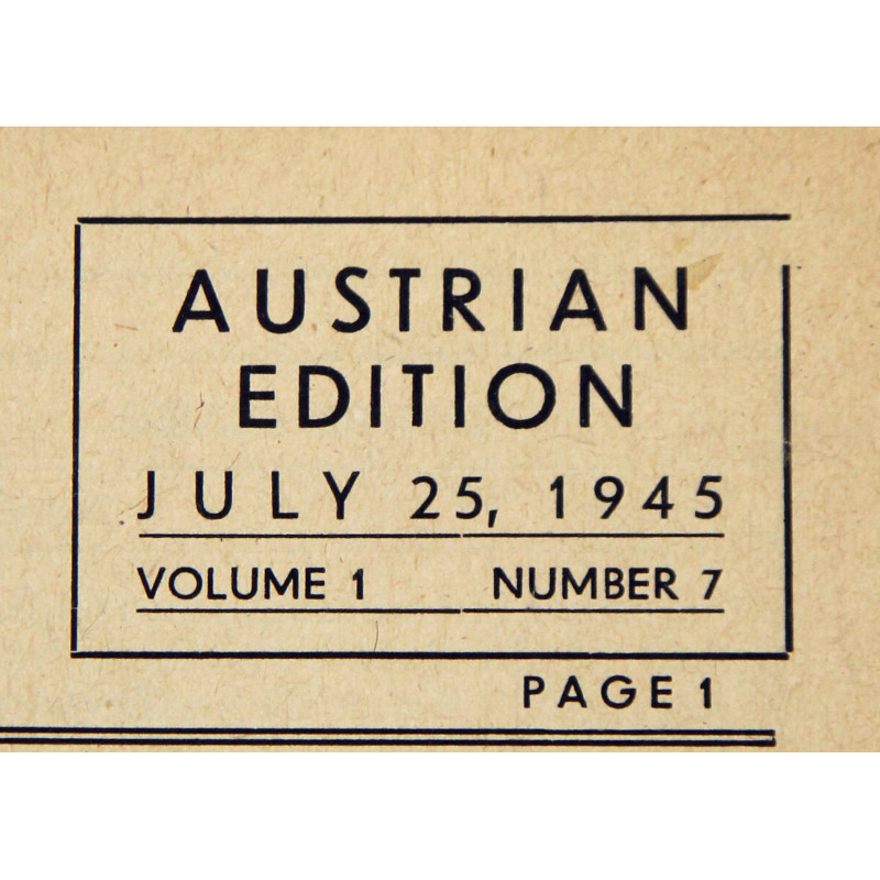 Newspaper, The Screamer, 502nd PIR, 101st Airborne Division, July 25, 1945, Volume 1, Number 7