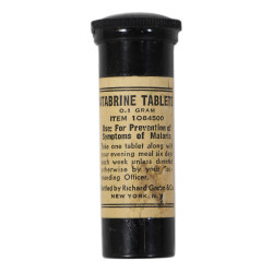 Tube de comprimés, 1/2-oz, Atabrine, vide