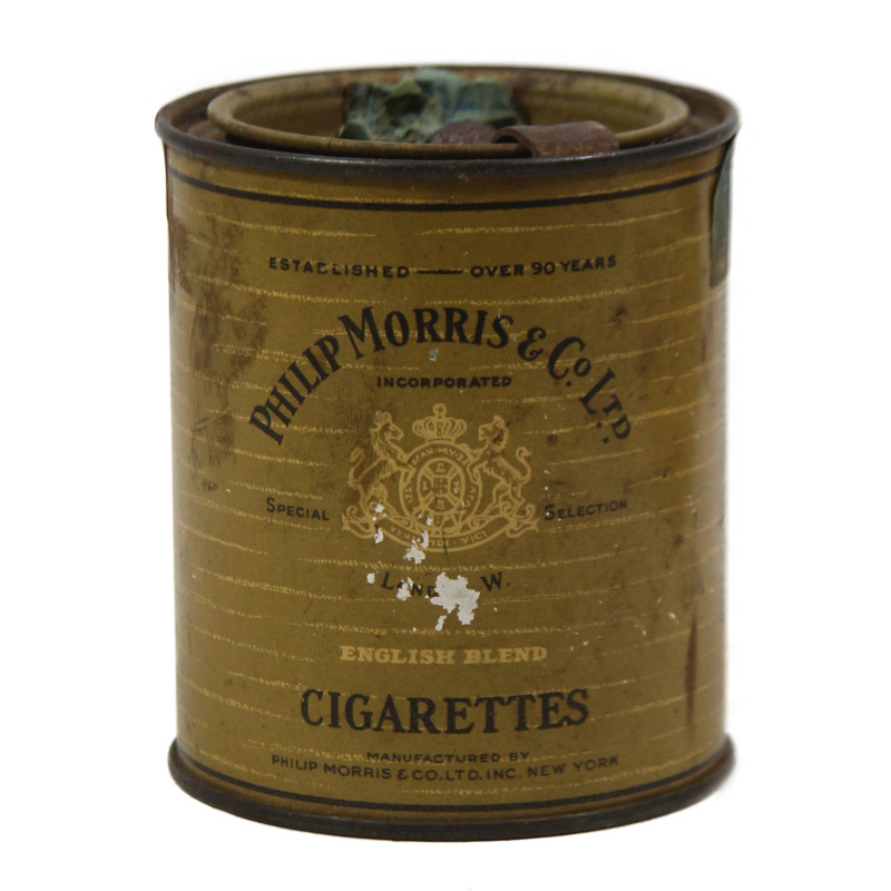 Tin, Cigarette, PHILIP MORRIS, Cylindrical, Empty