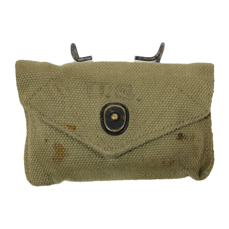 Pouch, First-Aid Packet, M-1942, E.A. BROWN MFG. CO. 1943, with First-Aid Packet, Carlisle, Normandy