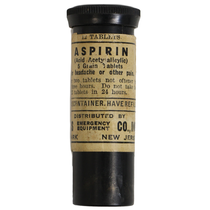 Tube de comprimés, 1/2-oz, aspirine, vide