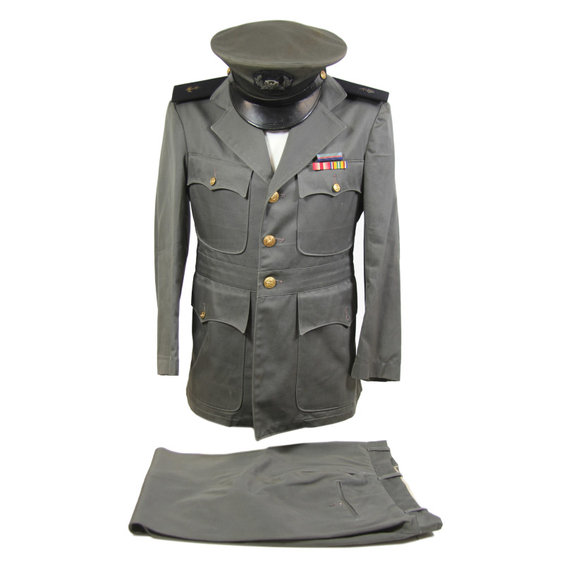 Uniforme gris, officier, US Merchant Marine, veste, pantalon et casquette, Howard Bonebreak