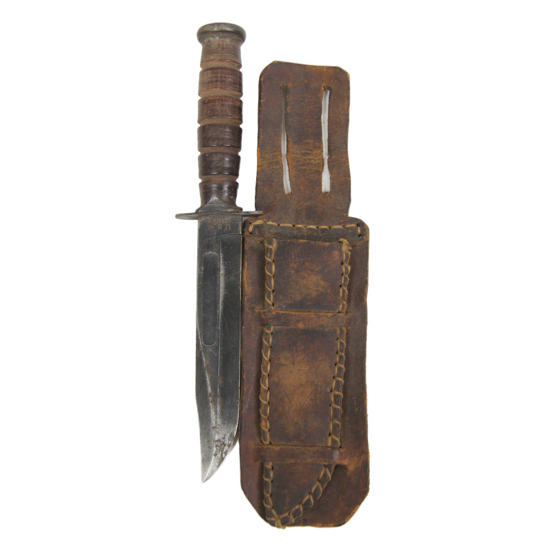Knife, Fighting, MK 2, CAMILLUS, US Navy, with Leather Scabbard, Theater-Made
