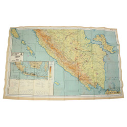 Map, Silk, Escape, Indonesia, G/H, 1944, RAF & USAAF, Mint