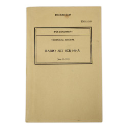 Manuel technique, TM 11-242, Radio Set SCR-300-A, 1943